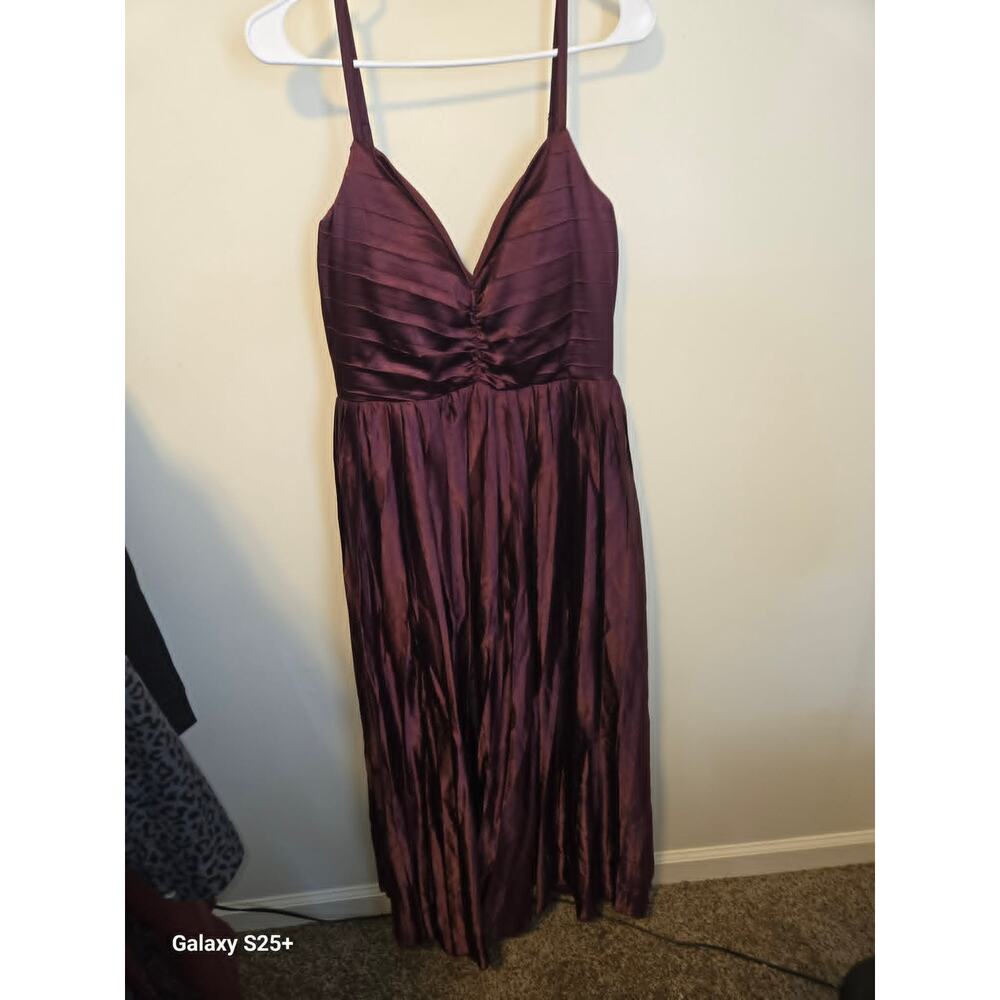 Burgundy Satin Prom Dress - Size 8 - New With Tags - Picture 3 of 6